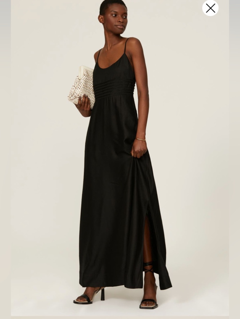 SIMKHAI Black Prudence Strappy Linen Maxi Sz Medium